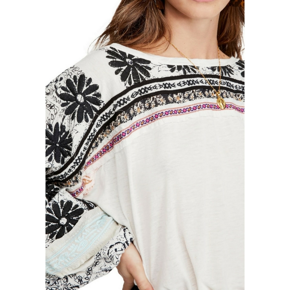 FREE PEOPLE Tripoli High/Low Boho Top Womens Small - Picture 3 of 8